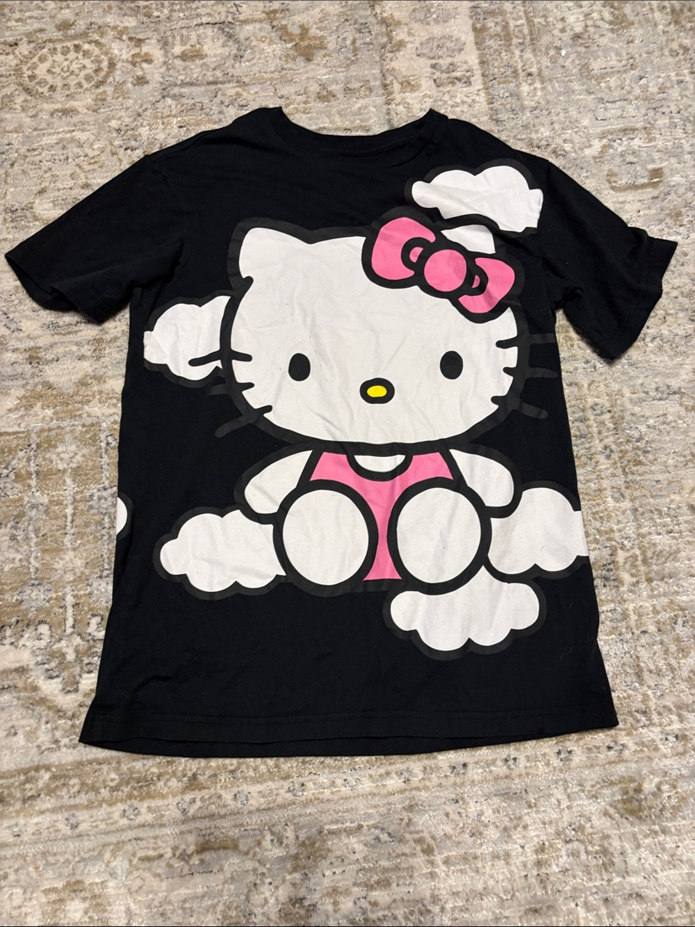 Hello Kitty Black Tee with Pink Accent